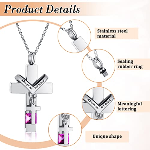 Jexine 10 Pcs Urn Necklace Cremation Jewelry for Men - color: Purple