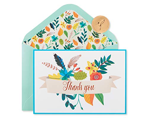 Papyrus Thank You Cards with Envelopes, Floral Banner (12-Count) - color: Floral Banner
