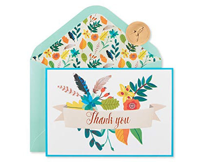 Papyrus Thank You Cards with Envelopes, Floral Banner (12-Count) - color: Floral Banner