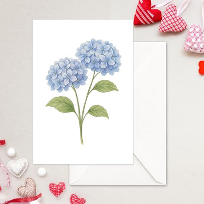 Cheerin 10 Pack Floral Cards with Envelopes - Elegant Hydrangea Stationary Cards - Flower Notecards Set for All Occasions - Hydrangea Stationery Gift 6x4 Inch