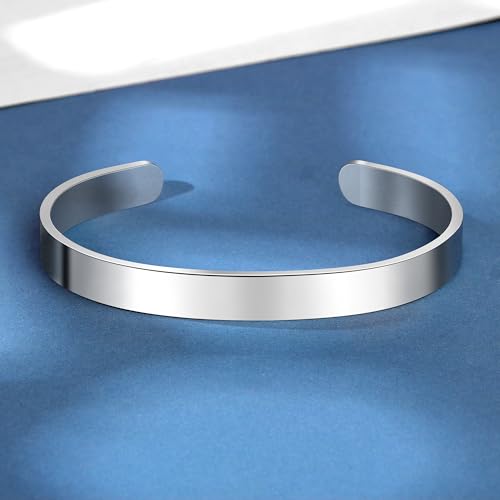 Memorial Gifts for Loss of Mom Dad In Memory of Jewelry Sympathy Bracelet | Bereavement Cuff Secret Message Engraved Grief Gifts for Women - style: You left me beautiful memories