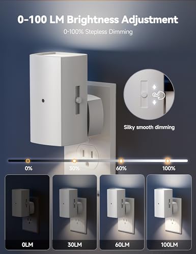 Brightown 2 Pack White Night Lights with Rotating Plug, Pure White - color: Pure White, size: 2 PACK White