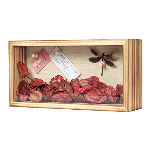 Shadow Box Frame 5x10 Shadow Box Display Case with Linen Back of Awards Memorabilia Flower, Pictures, Keepsakes、Bouquet、Medals and More Photos Memory Box Long Skinny - color: Carbonize, size: 5×10
