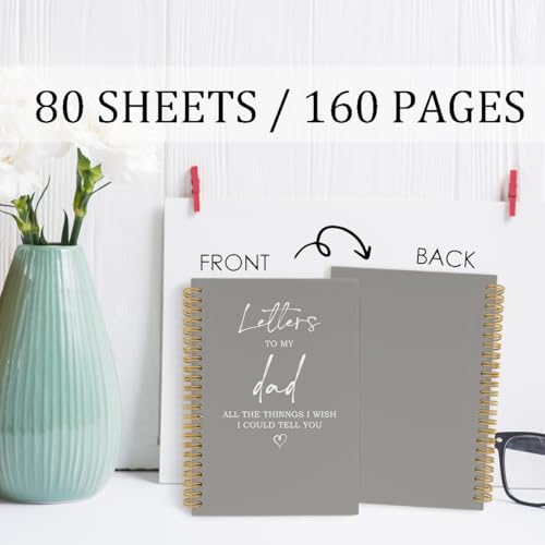 Letters to My Dad Spiral Notebook, Memorial Gifts for Loss of Dad Journal, Sympathy Bereavement Grieving 5.5"x8.3" 164Pages Lined Notebooks College Ruled Gifts for Loss of Father - color: letters dad