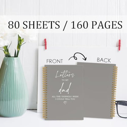 Letters to My Dad Spiral Notebook, Memorial Gifts for Loss of Dad Journal, Sympathy Bereavement Grieving 5.5"x8.3" 164Pages Lined Notebooks College Ruled Gifts for Loss of Father - color: letters dad
