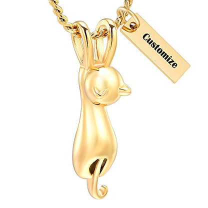 Imrsanl Pet Cremation Jewelry for Ashes Cat Urn Necklace - color: Customize