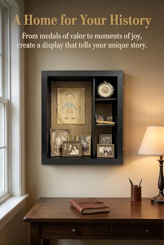 Extra Deep Shadow Box Frame 14x16, Depth 6in Shadow Boxes Display Cases, for Flowers Bouquet Wedding Picture Photo and Keepsake (Black) - color: Black