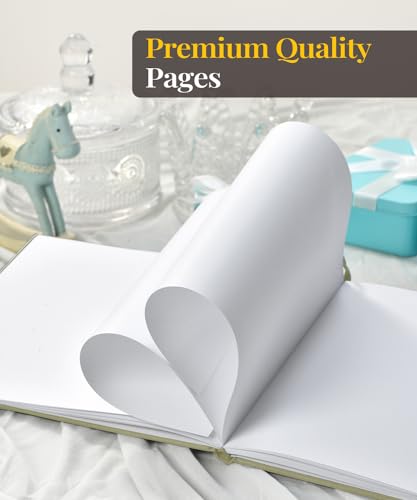 Lankaiva Wedding Guest Book, Guest Book Wedding Reception - Classic Baby Shower Guest Book, 100 Blank Pages for Bridal Shower Birthday Graduation Sign in and Photos, Beige - color: Beige