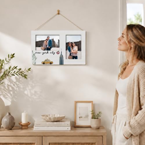 New York Double Picture Frame 4x6, New York Gifts Two Photo Frame - color: color-14