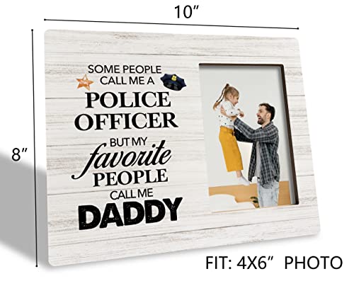 To Dad Photo Frame Gifts, Some People Call Me A Police Officer But My Favorite People Call Me Daddy, Wooden Picture Frame Gift, Policeman Daddy Gift from Daughter Son, Father's Day Present for Dad - color: color05