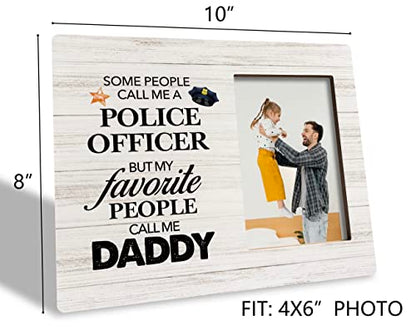To Dad Photo Frame Gifts, Some People Call Me A Police Officer But My Favorite People Call Me Daddy, Wooden Picture Frame Gift, Policeman Daddy Gift from Daughter Son, Father's Day Present for Dad - color: color05