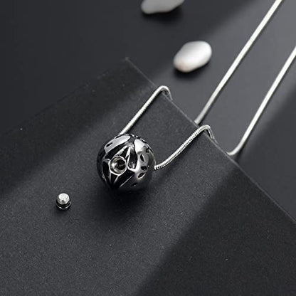 Paw Print Urn Cremation Necklace for Ashes Dog Cat Pet Paw Print Animal Keepsake Memorial Charm Pendant Necklace for Men Women - color: Silver-Tree of life