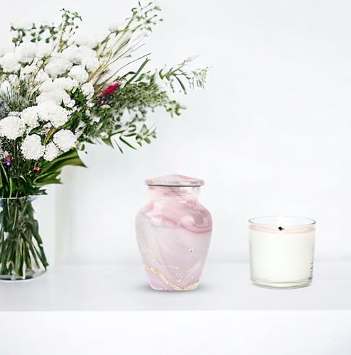 Blush Pink Abstract Cremation Urn for Human Ashes - color: Blush Pink Classic, size: 3 Inch - Pack of 1