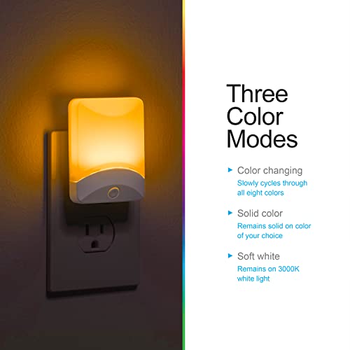 GE Plug in Color Changing Night Light with Dusk to Dawn Sensor, 4 Pack - size: 4 Pack
