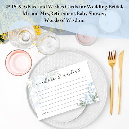 Blue Flowers Advice and Wishes Cards for the New Mr and Mrs Wedding