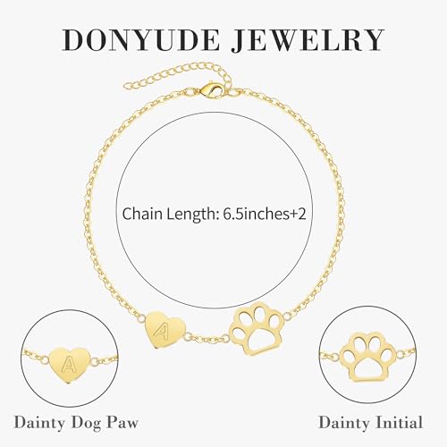 Dog Memorial Gifts for Loss of Dog Paw Initial Bracelet for Women with Heart Dogs Mom Gifts Adjustable Pet Paw Gold Bracelets for Women Memorial Gift for Pet Lover Birthday Jewelry - style: Z