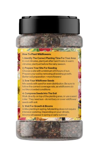 Mini Wildflower Seed Shaker - Save The Bees Seed Mix, by GevaGrow | 80,000+ Seeds | Pollinator & Bee Attracting Flower Seeds Bulk for Planting in Pots & Outdoor Gardens | 2 Ounce - size: 2oz Shaker, style: Save The Bees Mix