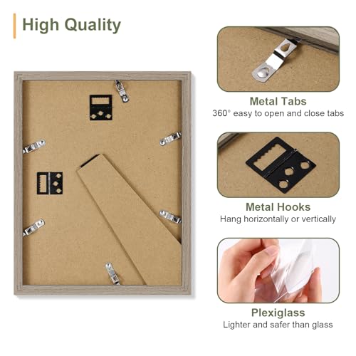 Vittanly 8.5x11 Collage Picture Frame, Displays 2Pcs 5x7 Photos - color: Light Taupe, size: 8.5x11