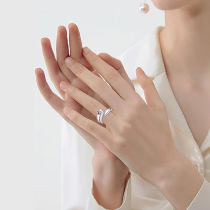 Sterling Silver Birthstone Urn Ring for Ashes Pets Dog Cat Keepsake Birthstone Memorial Cremation Jewelry for Women - style: Paw Print-July