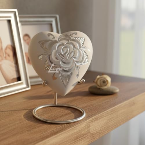 Forever Heart Keepsake Urn with Stand Honor Your Loved One with Mini Urn Heart Shaped, Heart Cremation Urn