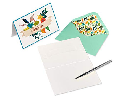 Papyrus Thank You Cards with Envelopes, Floral Banner (12-Count) - color: Floral Banner