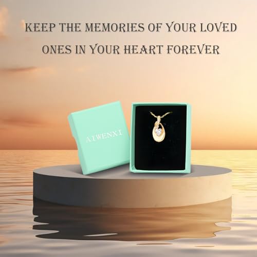 Teardrop Urn Necklace for Ashes Birthstone Heart Memorial Jewelry Stainless Steel Cremation Pendant for Women Men Keepsake Gift - color: Gold