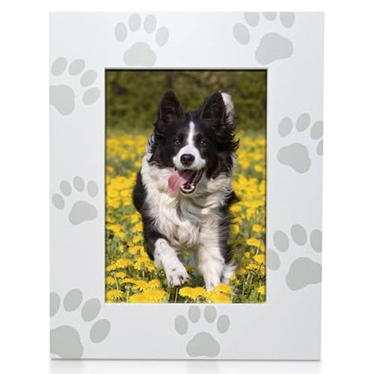 Green Pollywog Screenprinted Paw Print Picture Frame, Fits 5x7 - size: Screenprinted Paw Print Frame