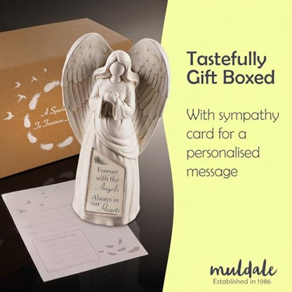 Muldale Solar Angel Statue for Cemetery - in Loving Memory Ornament - Outdoor Indoor Praying Angel Figurines Loss of Loved Ones - Gifts for Passed Loved Ones - style: Classic Tribute
