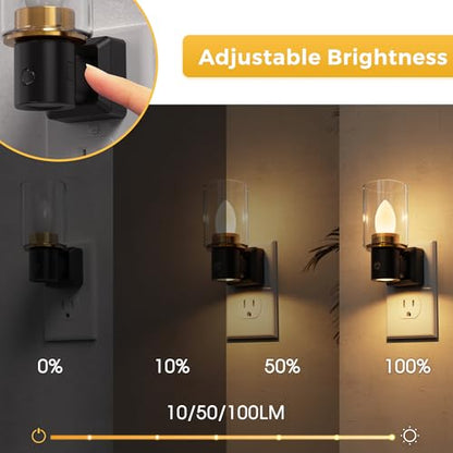 L LOHAS LED Candle Night Light, Flameless Candle Nightlight Plug in - color: Ink