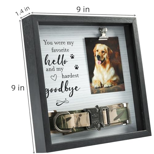 Pet Memorial Gifts for Dogs/Cats,Pet Loss Sympathy Gift Dog Memorial Gifts for Loss of Dog Remembrance Passing Away Gifts,Dustproof Pet Memorial Frame with Transparent Cover Dog Shadow Box Memorial