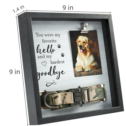 Pet Memorial Gifts for Dogs/Cats,Pet Loss Sympathy Gift Dog Memorial Gifts for Loss of Dog Remembrance Passing Away Gifts,Dustproof Pet Memorial Frame with Transparent Cover Dog Shadow Box Memorial