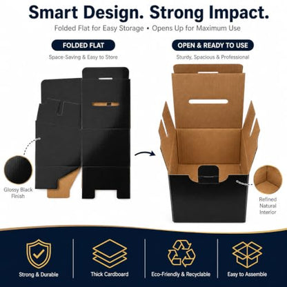 My Charity Boxes Raffle Ticket Donation Collection Ballot Box Reusable Sturdy thick Cardboard with Slot comment Suggestion Box With Removable Header 6H x 6W x 6D, Display area 6H x 6W(Black10 pack) - color: Black