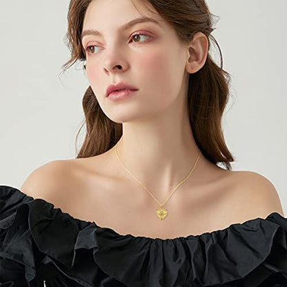 SOULMEET Cremation Jewelry for Ashes, Sterling Silver Urn Necklace for Ashes Women Men, Cherish Memories Cremation Jewelry to Keep Someone Near to You - color: A2-Gold Sunflower