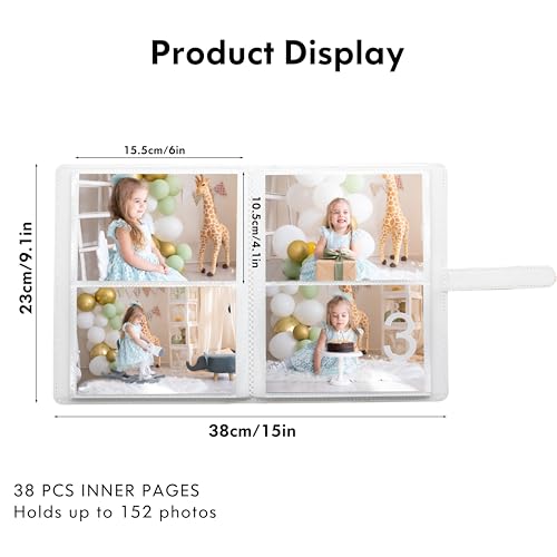 Photo Albums 4x6 Pictures – 152 Pockets Vegan Leather Cover Memory Album Book, Suitable for Family Wedding Boys Girls and Babies Storage (Magic Pink) - color: Magic Pink