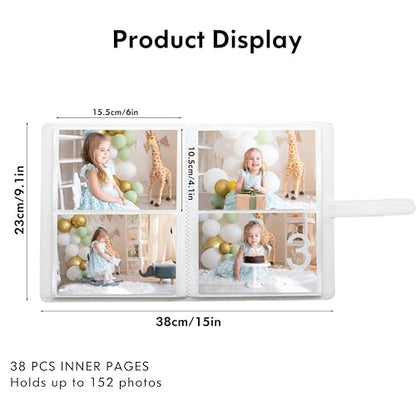 Photo Albums 4x6 Pictures – 152 Pockets Vegan Leather Cover Memory Album Book, Suitable for Family Wedding Boys Girls and Babies Storage (Mint) - color: Mint