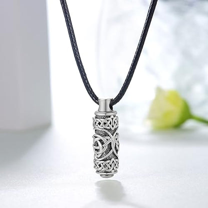 Celtic Urn Necklace for Ashes 925 Sterling Silver Ashes Keepsake Cremation Jewelry Gifts Memorial Gift for Men