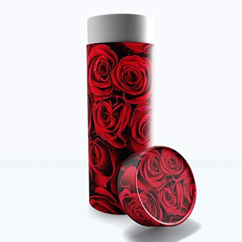 Crimson Rose Scattering Tubes for Human Ashes TSA Approved Scattering Urn and Eco-Friendly Biodegradable Urns for Human Ashes & Biodegradable Urn for Burial at Sea - color: Crimson Rose, size: Medium 10"x4"