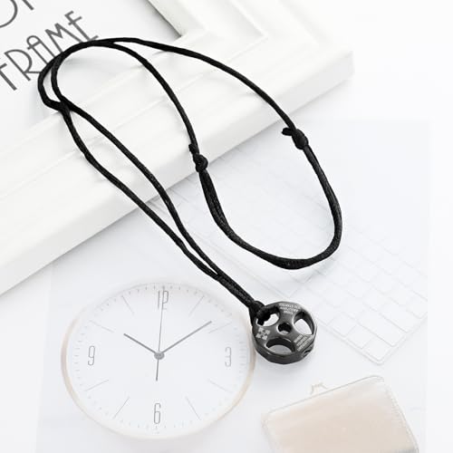 XSMZB Fitness Dumbbell Cremation Jewelry for Human Pet Stainless Steel Weight Plate Urn Necklace for Ashes Keepsake Pendant Urn Jewelry - color: Black