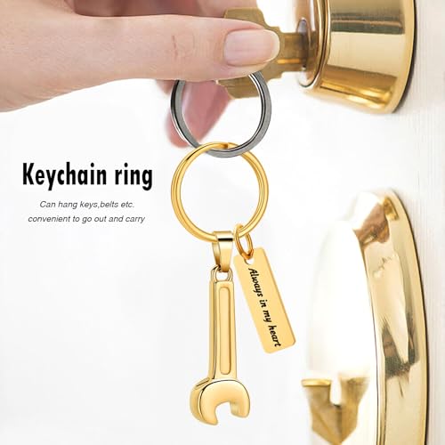 Oinsi Men's Cremation Jewelry Made Of 316L Stainless Steel Hammer Memorial Urn Necklace Pendant Keepsake Holder Jewelry For Ashes - color: B-Gold
