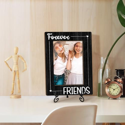 Utaqer Friendship Picture Frame, Friend Forever, Picture Gifts For Women Bestie Friend, Wooden Picture Frame For Birthday Thanksgiving Keepsake Holiday, 4X6 Photo Frame With Stand -22 - color: Friendship-2