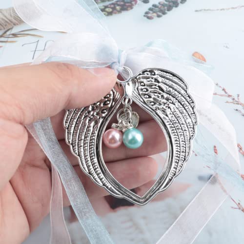 Miscarriage Gifts for Mothers Mommy of an Angel Wings Ornaments Loss of Baby Sympathy Gifts Miscarriage Memorial Gift (Silver mommyangel Wing)