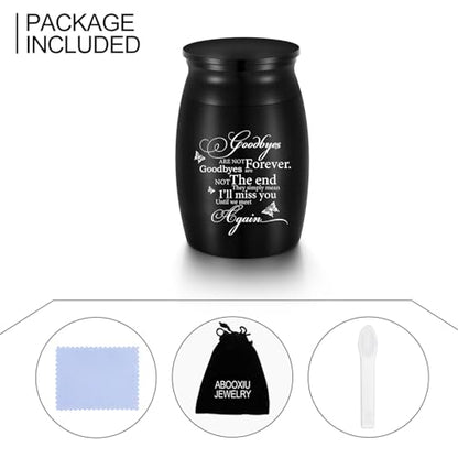 Small Urns for Human Ashes Keepsake - 3 Inches Butterfly Mini Cremation Funeral Urn - Memorial Aluminum Ashes Holder