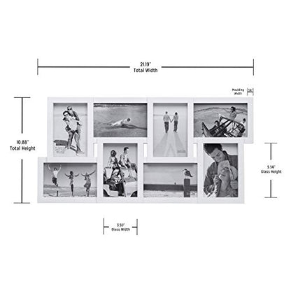 Malden International Designs Puzzle Collage Picture Frame, 8 Option, 8-4x6, White - color: White