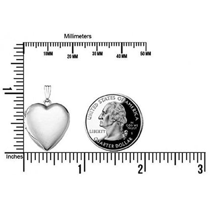 PicturesOnGold.com Silver Sweetheart Heart Locket - 3/4 Inch X 3/4 Inch - style: Locket Only