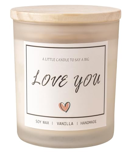 I Love You Gifts for Her, Romantic Gifts for Anniversary Wedding, Showing Your Love and Appreciation for Friend Wife Husband Women Men Mom BFF, Vanilla Scented Candle - color: Love You