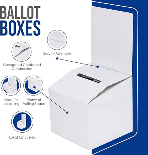 Raffle Ticket Donation Collection Ballot Box Reusable Sturdy thick Cardboard with Slot comment Suggestion Box With Removable Header 6H x 6W x 6D, Display area 6H x 6W(Red 5 pack) - color: Red