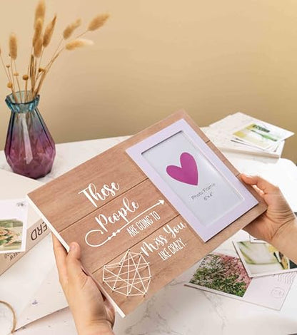 NZY Colleague Gift,Wooden Photo Frame for 6"x 4" Photo,Retirement,Goodbye,Farewell,New Job,Leaving Gift,Boss Present,Team Members Present,These People Are Going to Miss You Like Crazy