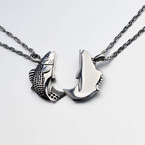 Dletay Fish Cremation Jewelry for Ashes Memorial Ashes Keepsake Necklace Urn Necklace Pendant - color: Silver