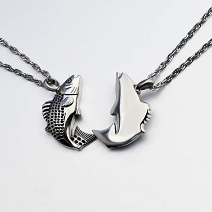 Dletay Fish Cremation Jewelry for Ashes Memorial Ashes Keepsake Necklace Urn Necklace Pendant - color: Silver