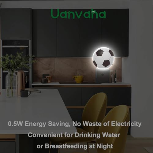 American Football Night Light Popular Sports Play Soccer Ball LED Dusk to Dawn Plug-in Nightlight Auto Sensor for Bedroom Bathroom Hallway Living Room - color: Football Soccer Ball